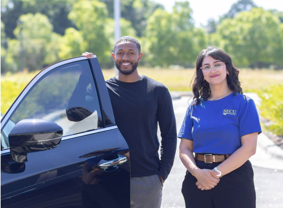 Employee with member and new car