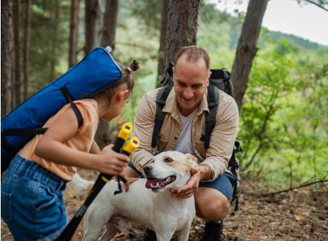 Father and Daughter hiking