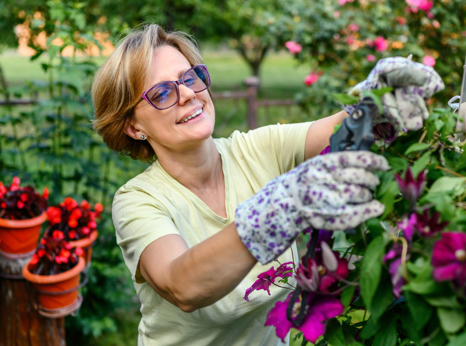 lady planting flowers