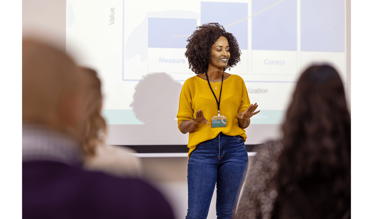 speaker at a presentation