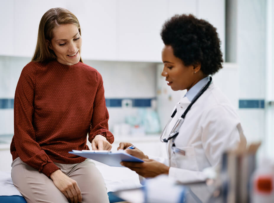 patient speaking with doctor