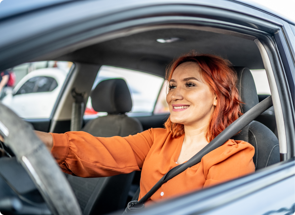 Girl driving a car