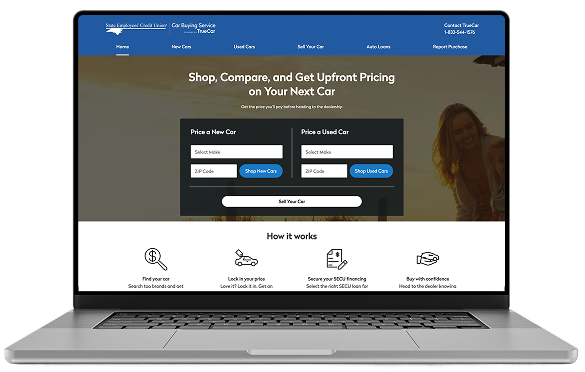 Laptop with Car Buying website