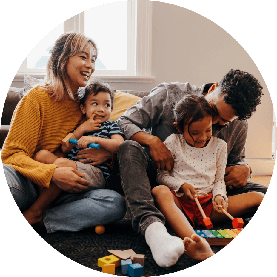 Family playing