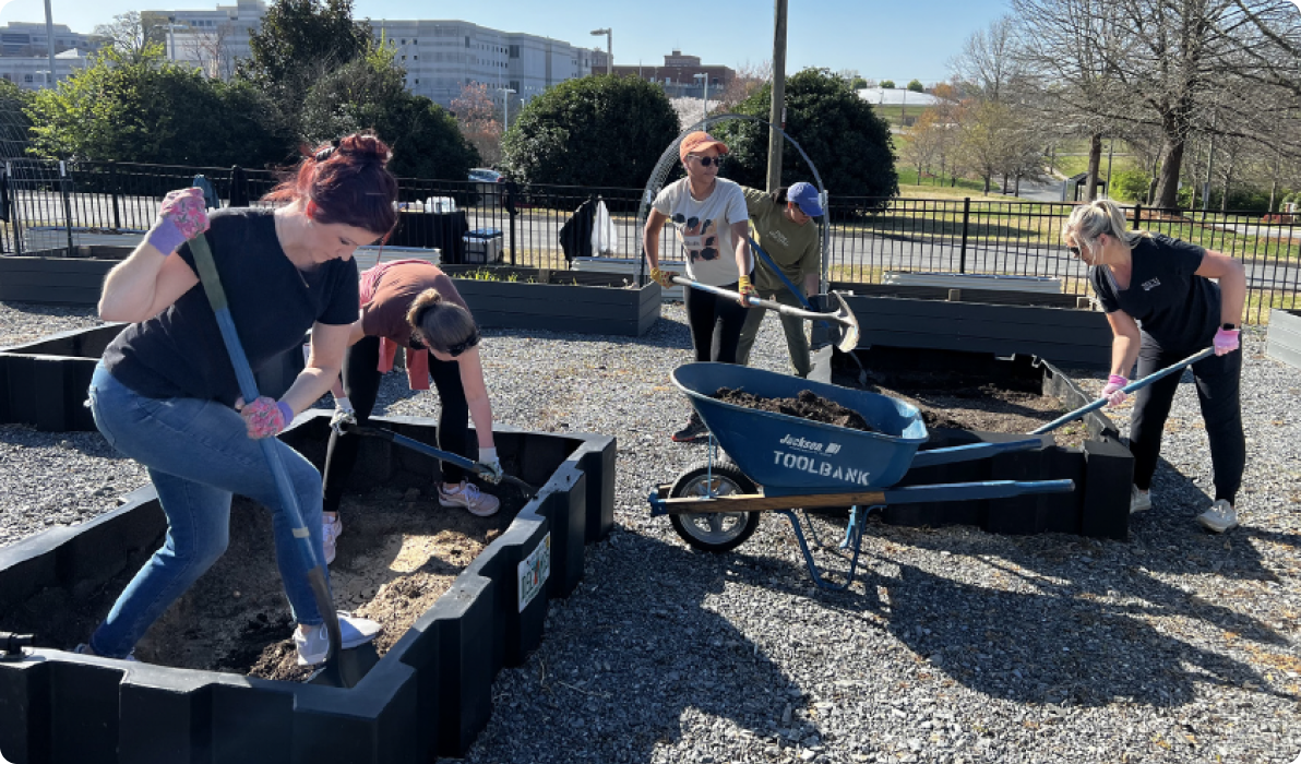 Employees doing service work