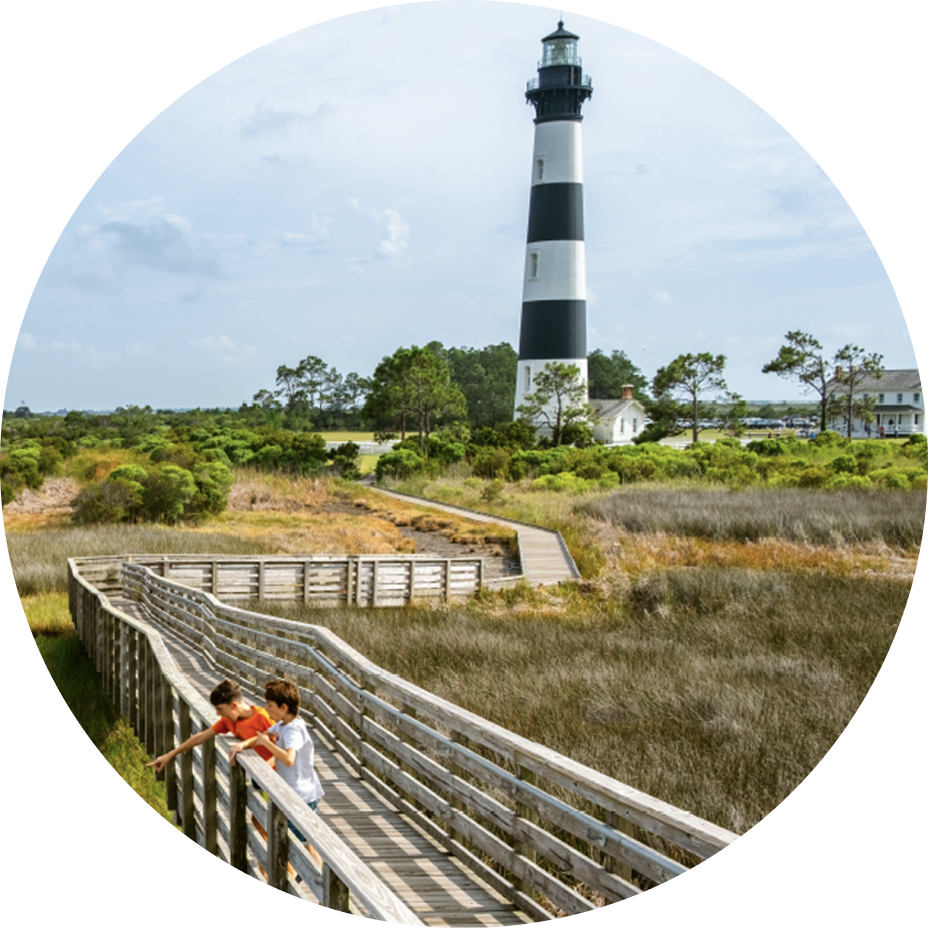Lighthouse with walkway