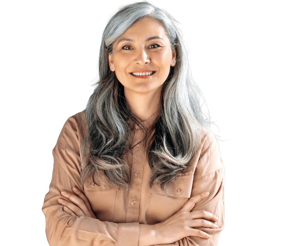 Portrait of older woman silhouette