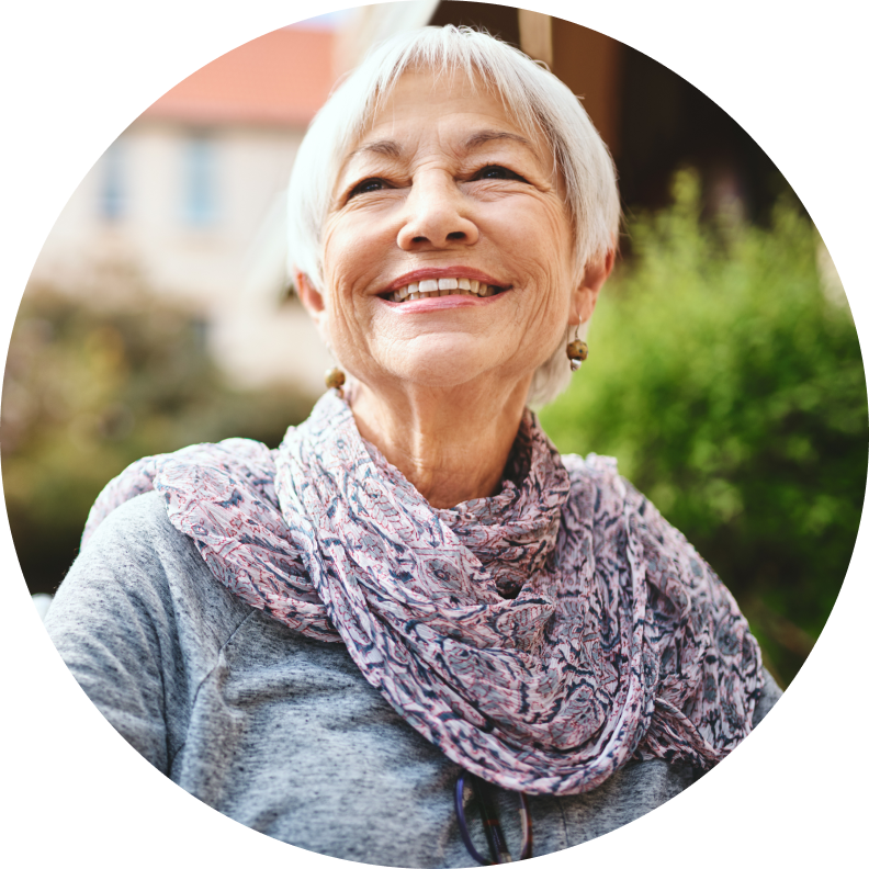 Close up of elderly lady