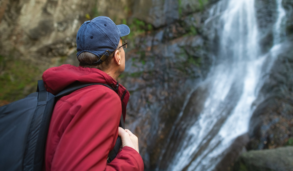 Man waterfall